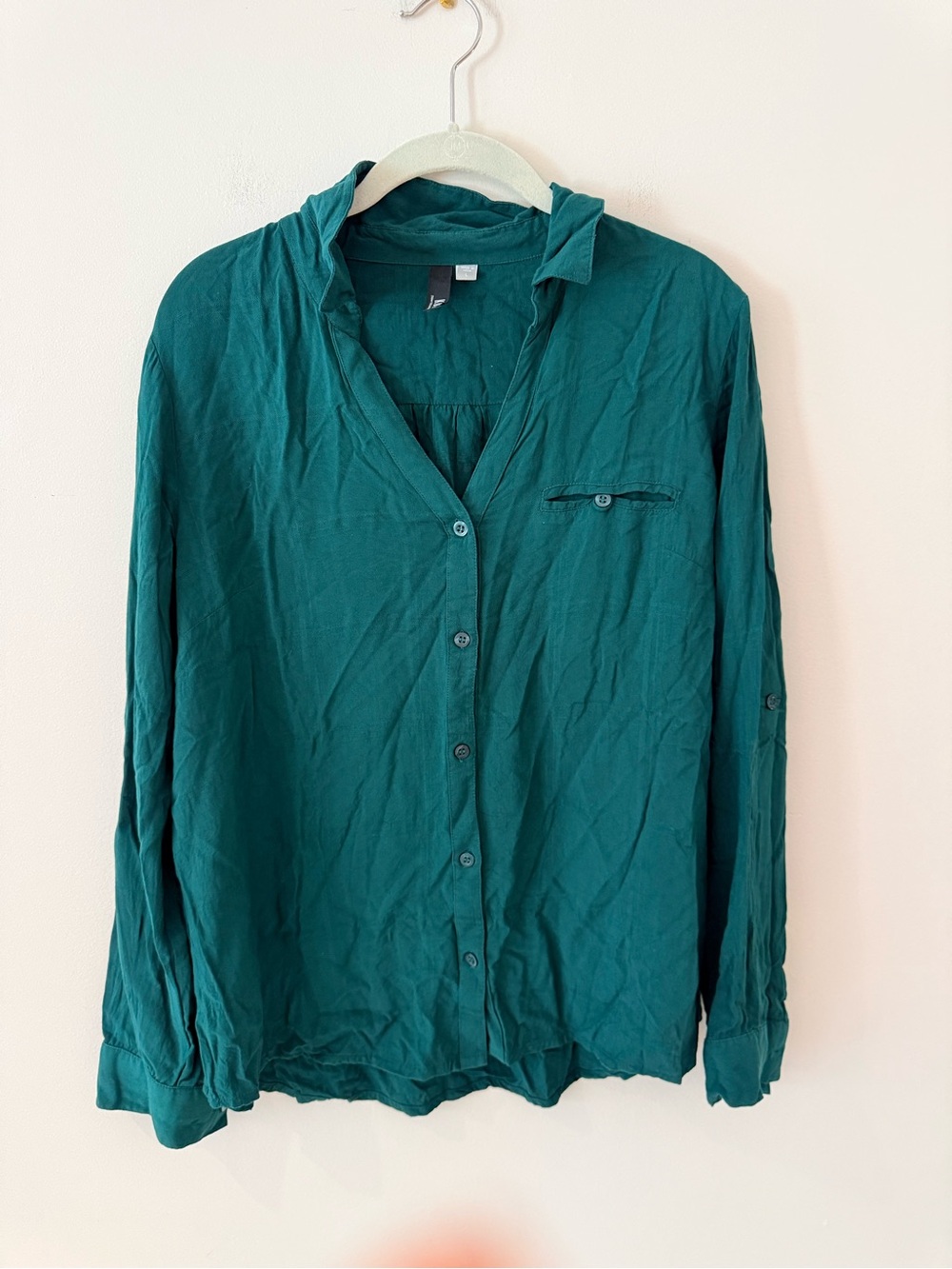 Kut from the Kloth Teal Green Button-Up Top